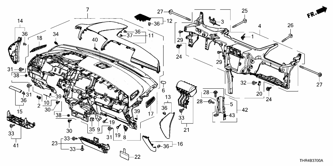 Honda 61300-THR-A02 FRAME, INST PAN Honda 61300-THR-A02 FRAME, INST PAN
