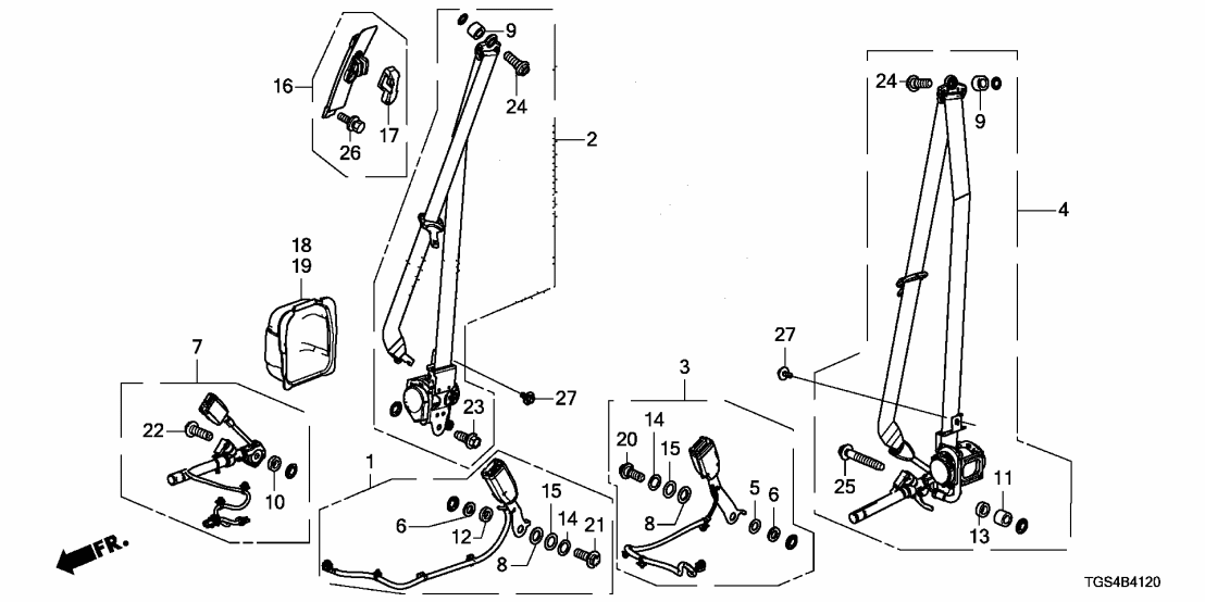 04816-TGS-A32ZA Honda BUCKLE SET L*NH900L*