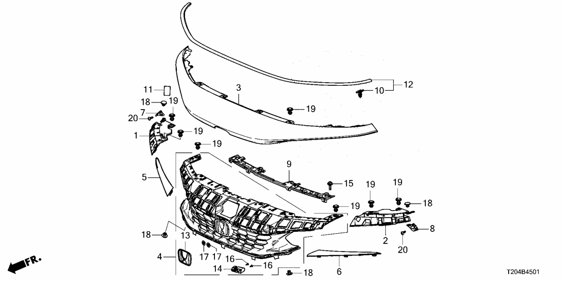 Honda 71111-T43-A01ZM GARNISH, FR- *B593M* 71111-T43-A01ZM Honda GARNISH, FR- *B593M*