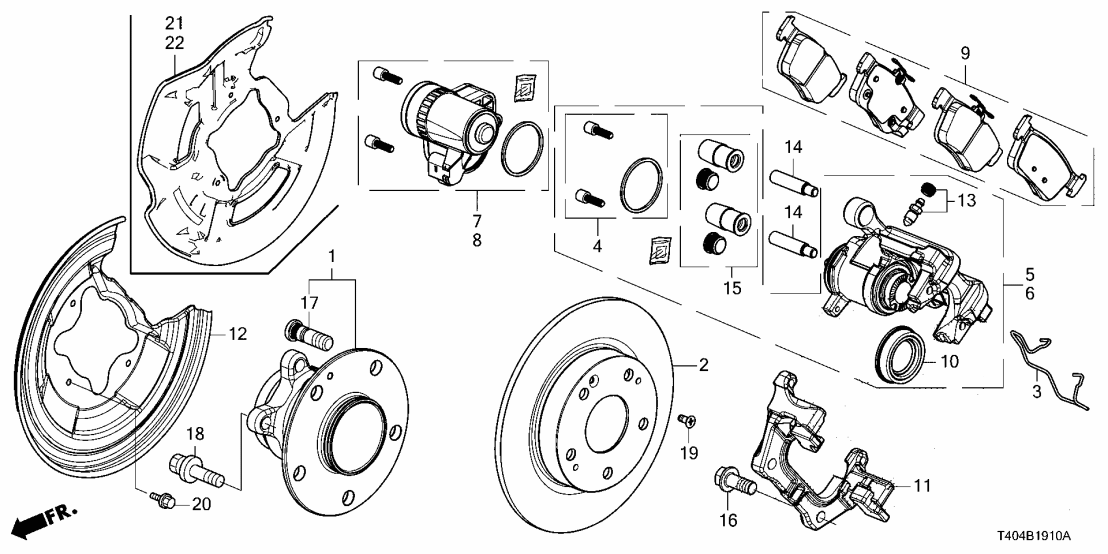 43019-T20-A01 Honda RR CALIPER SUB-ASSY