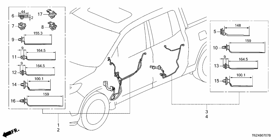 Honda 32752-T6Z-AL1 HARN, PASSENGER DOOR 32752-T6Z-AL1 Honda HARN, PASSENGER DOOR