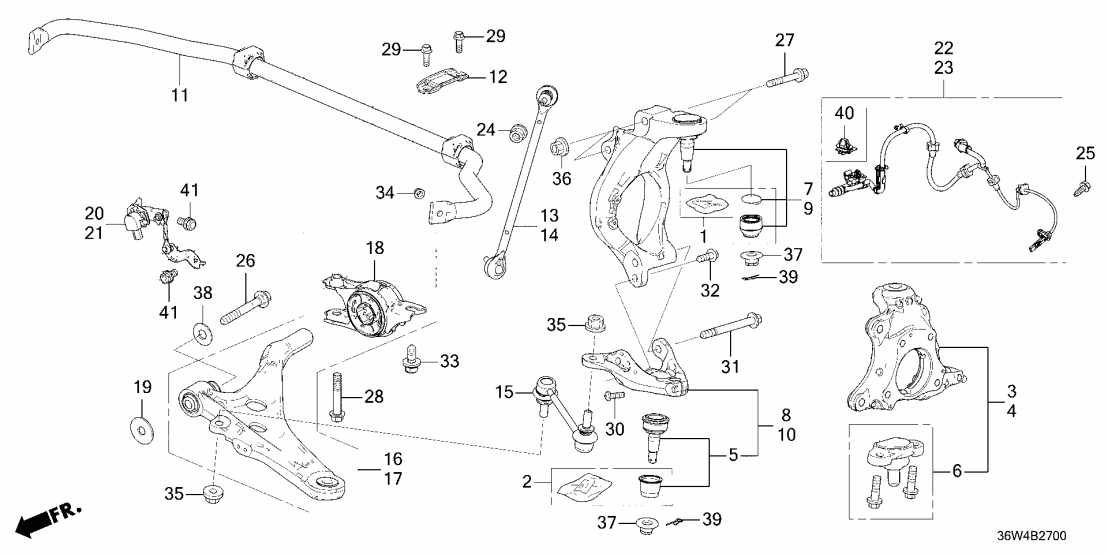 Honda 51350-36W-J00 LOWER ARM COMP, FR