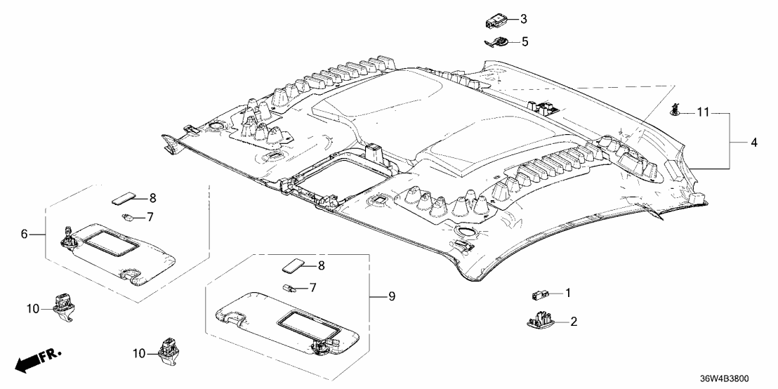 Honda 83230-36W-A01ZA SUNVISOR, R *NH900L*