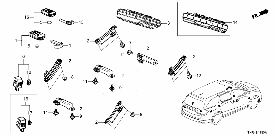 Honda 72147-THR-AC1 FOB ASSY- (DRIVER 2)