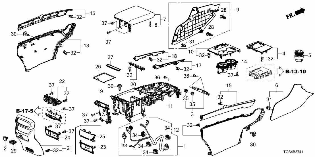 Honda 83411-T6Z-Z01ZA CONSOLE *NH900L*