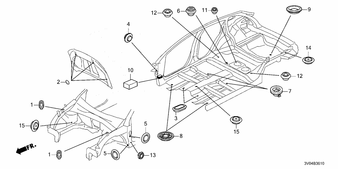Honda 91616-3W0-A00ZZ Block, Front Pillar