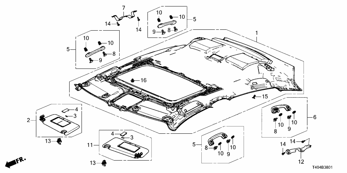 83200-T43-A22ZA Honda Roof Lining *NH882L*