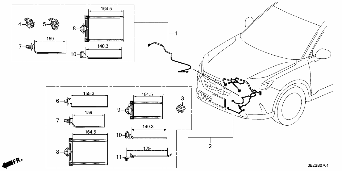 32112-3A0-A00 Honda WIRE, FR- BUMPER
