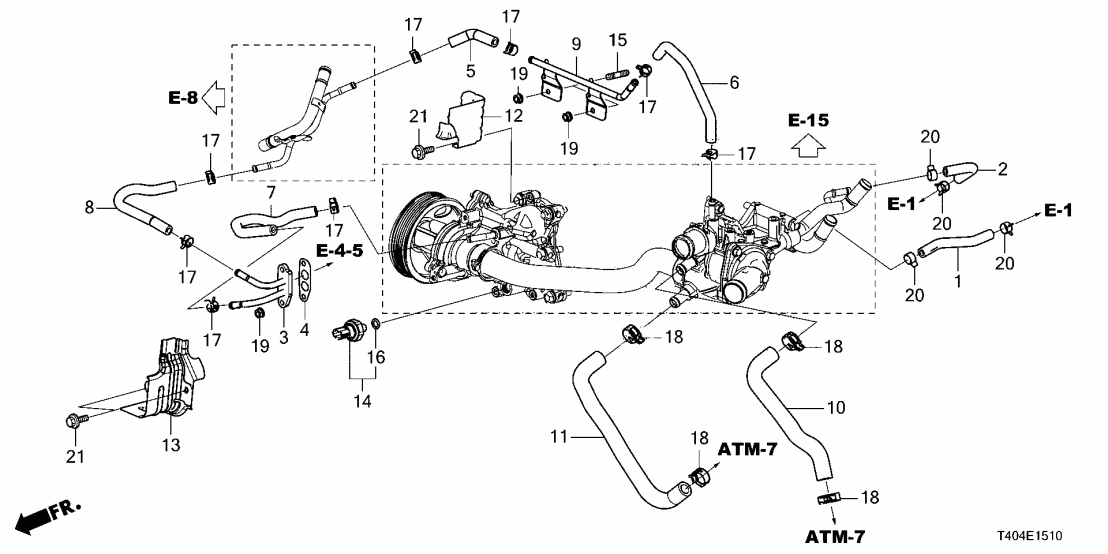 Honda 19508-64A-A00 HOSE Honda 19508-64A-A00 HOSE