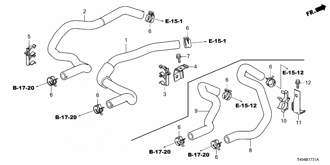 Honda 79725-T60-A00 HOSE, WATER OUTLET