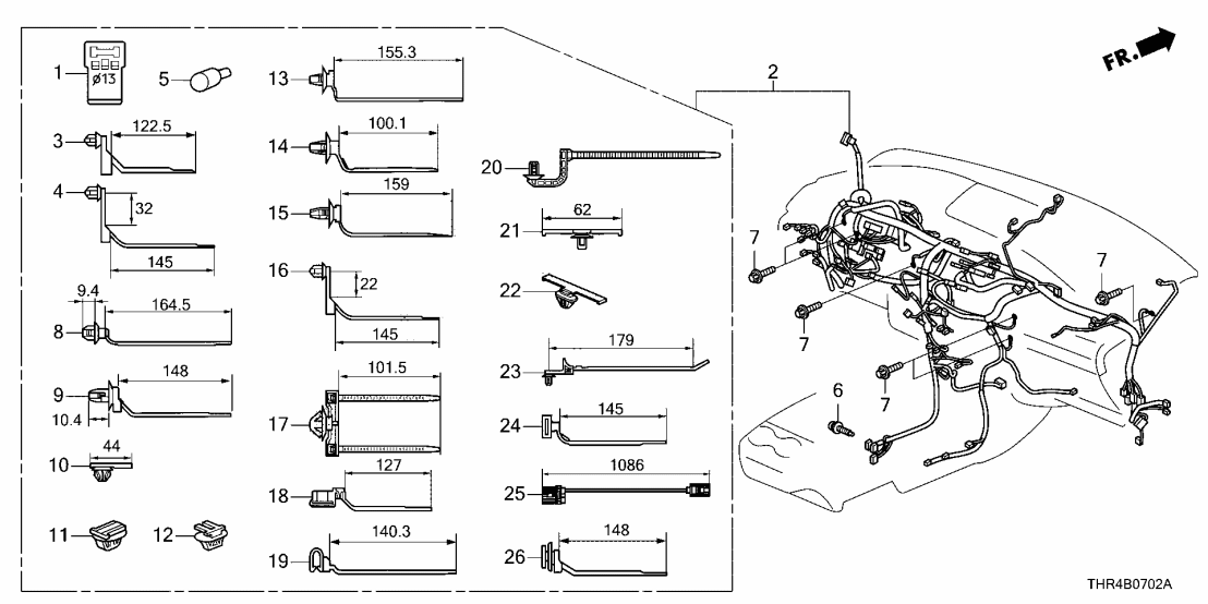 Honda 32117-THR-AX1 WIRE HARN, INST