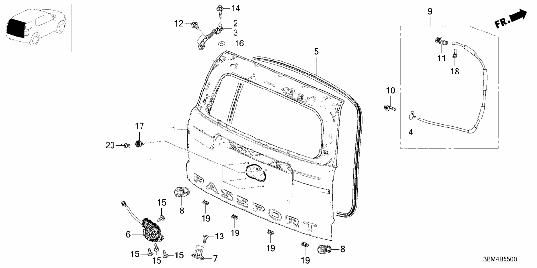 Honda 68210-3BM-A10ZZ HINGE, R- TAILGATE