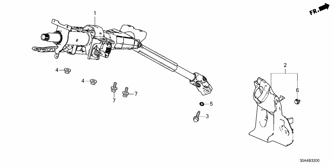 Honda 53200-30A-A03 COLUMN, STEERING