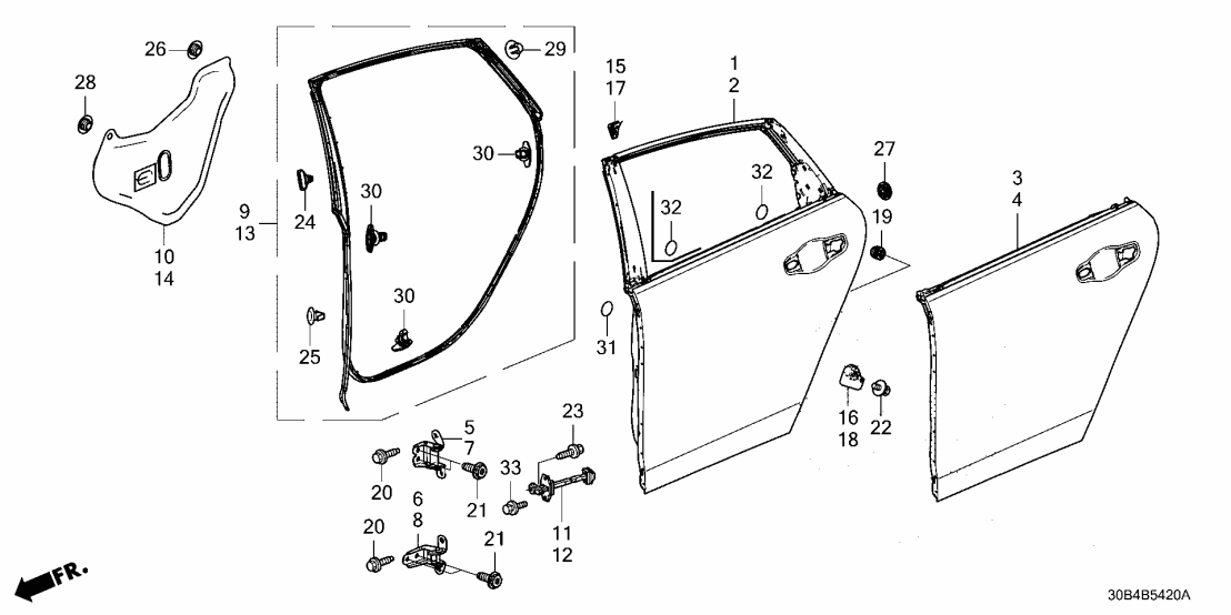 Honda 72810-30A-A11 WTHSTP, R RR DR