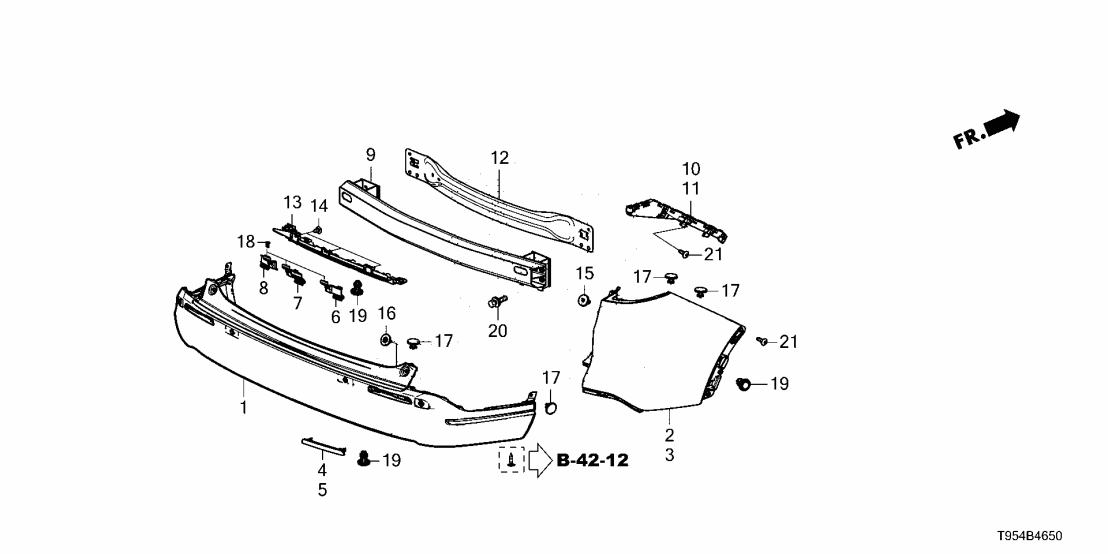 Honda 91505-T95-A01 CLIP, BUMPER