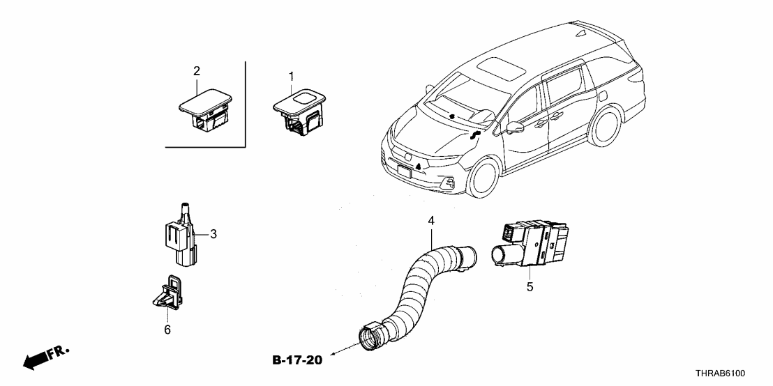 Honda 80590-THR-A01 SENSOR, HUMIDITY 80590-THR-A01 Honda SENSOR, HUMIDITY