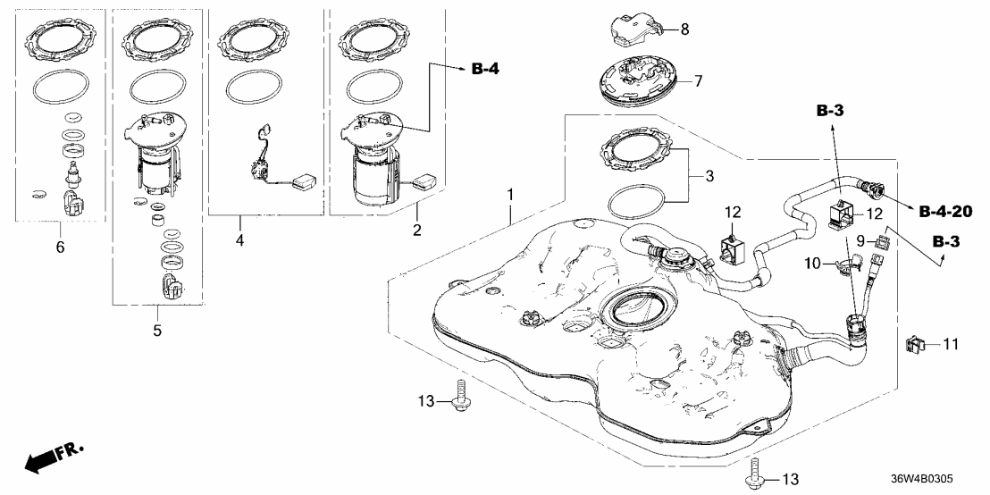 Honda 17045-36W-A00 MOD SET, FUEL PUMP