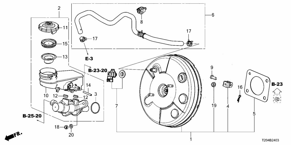 Honda 46101-T20-A10 SET, MASTER CYLINDER