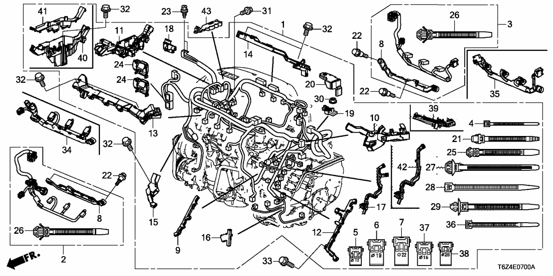 32110-5MJ-A20 Honda WIRE HARNESS, ENGINE