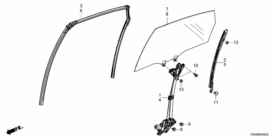 Honda 73400-T60-A02 GLASS, R- RR- DOOR 73400-T60-A02 Honda GLASS, R- RR- DOOR