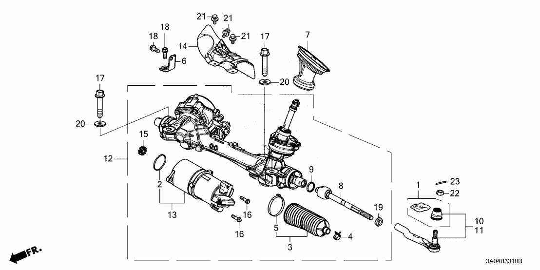 Honda 53620-3A1-A62 RACK, POWER STEERING