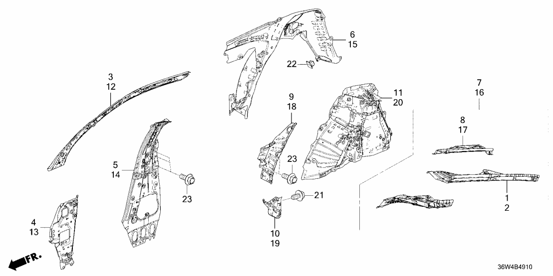 64120-36W-305ZZ - Genuine Honda PLR COMP R, FR