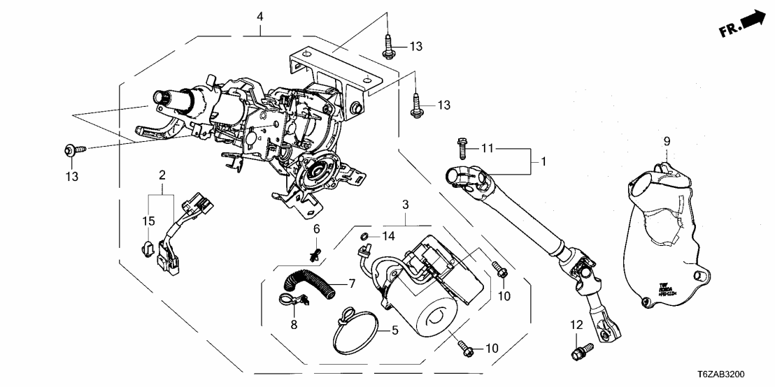 Honda 53282-T6Z-A50 COLUMN, STEERING