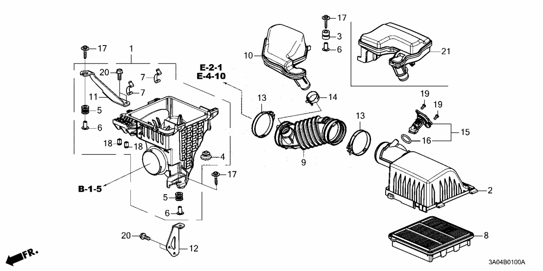 Honda 17226-68A-B00 TUBE, AIR FLOW