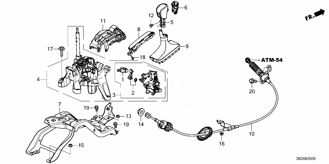 Honda 54100-3M0-J71 LEVER SUB-ASSY 54100-3M0-J71 Honda LEVER SUB-ASSY