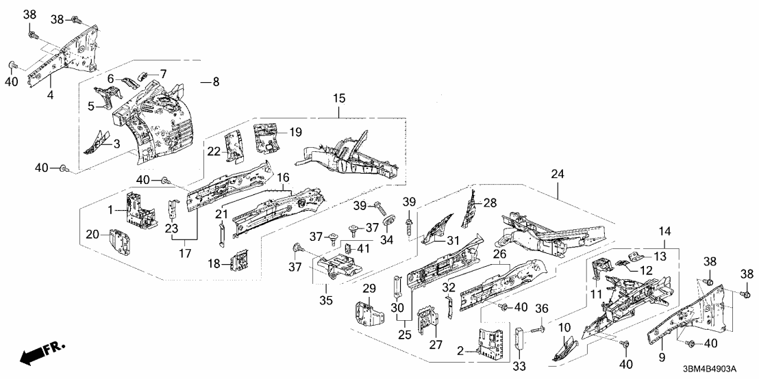 Honda 60750-3BM-A00ZZ HOUSING, L- FR 60750-3BM-A00ZZ Honda HOUSING, L- FR