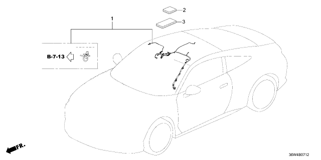 2026 Honda Prelude WIRE INTR Diagram for 32155-36W-A01