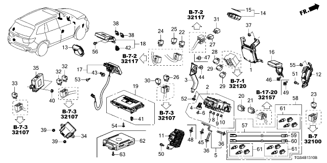 2025 Honda Passport BOX ASSY-, FUSE Diagram for 38200-TGS-C22