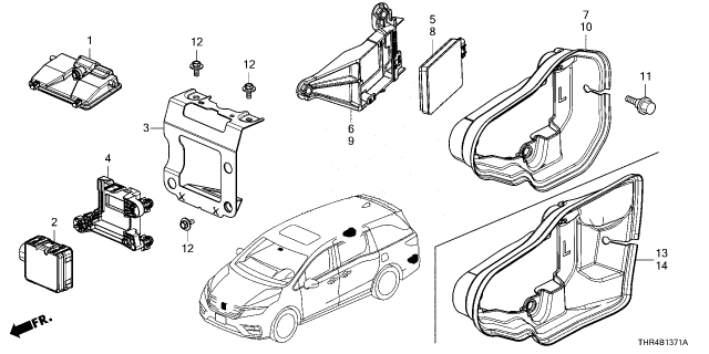 2024 Honda Odyssey RADAR ASSY-, R Diagram for 36931-THR-A23