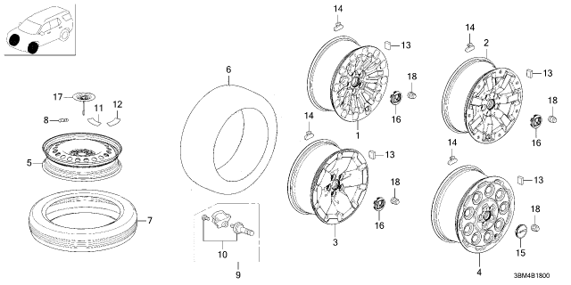 2026 Honda Passport W-DISK (18X8J) Diagram for 42700-3BM-A71