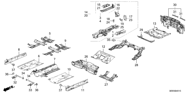 2026 Honda Prelude C/MBR COMP Diagram for 65700-36W-300ZZ