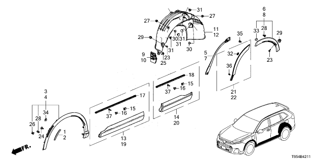 2025 Honda CR-V GARNISH, L- *NH883P* Diagram for 75333-3C0-T11ZD