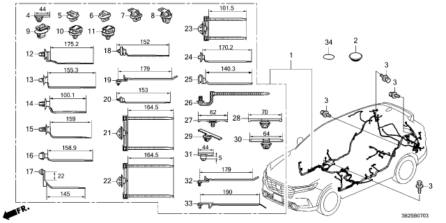 2025 Honda CR-V Hybrid Floor Wire Harness Diagram for 32107-3D1-A00