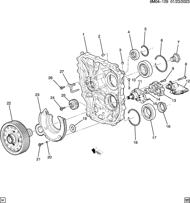 2024 Honda Prologue 5 Door Touring AWD 1AT AT Automatic Transaxle - Front-Drive Motor Center Support Components Diagram 2