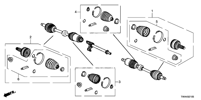 2022 Honda Accord Hybrid BOOT SET, INBOARD Diagram for 44017-3D4-305