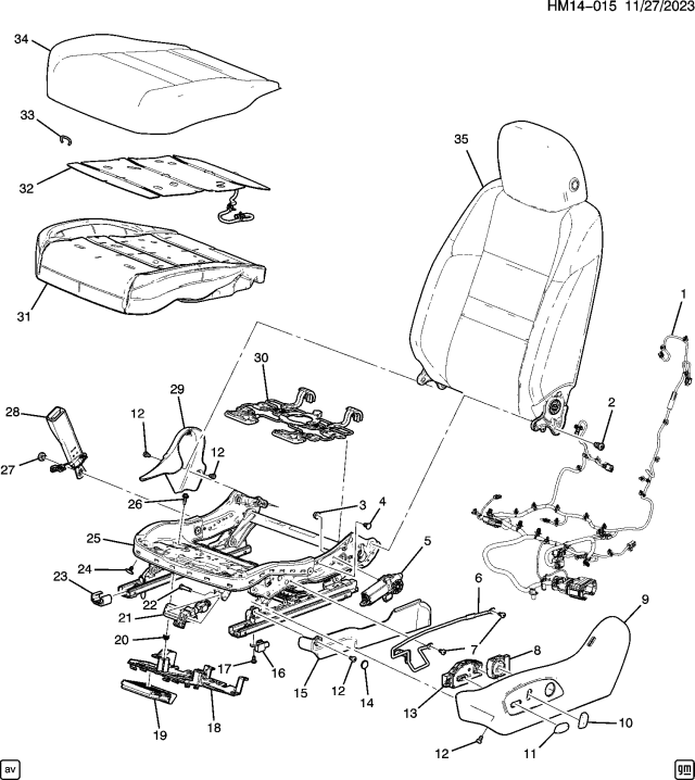 2024 Honda Prologue PAD, L- FR Diagram for 85075300
