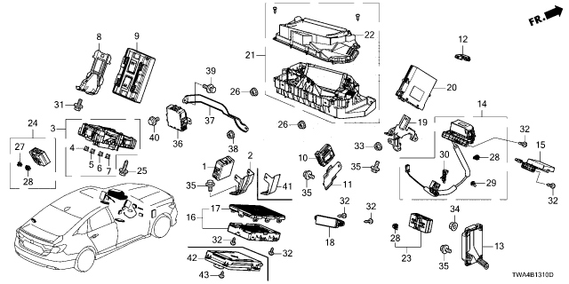 2022 Honda Accord Hybrid UNIT ASSY- BCM Diagram for 38809-TWA-A24