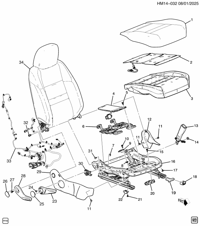 2024 Honda Prologue 5 Door Touring AWD 1AT Seat Assembly - Right Hand Front-Cushion Diagram 4
