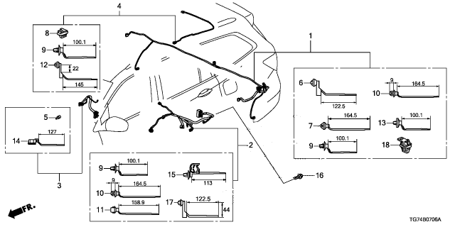 2022 Honda Pilot 5 Door Black Edition AWD 9AT Wire Harness Diagram 7