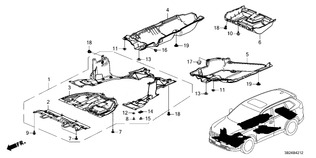 2023 Honda CR-V Hybrid CVR, RR- FLOOR Diagram for 74640-3D4-A00