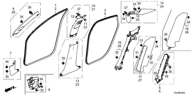 2025 Honda Civic Hybrid SET, RR- *NH802L* Diagram for 78675-T20-A81ZC