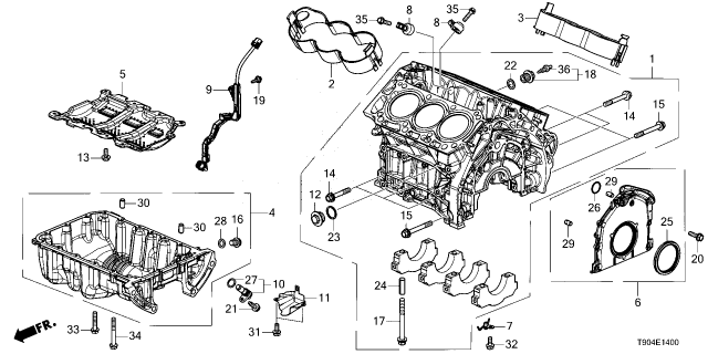 2025 Honda Pilot BLOCK, CYLINDER Diagram for 11000-6FB-A00