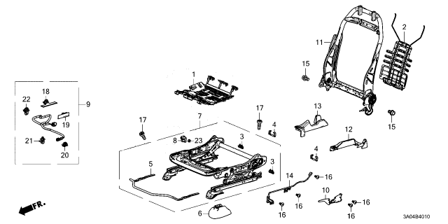 2023 Honda CR-V FRAME, L- FR Diagram for 81536-3A0-A01