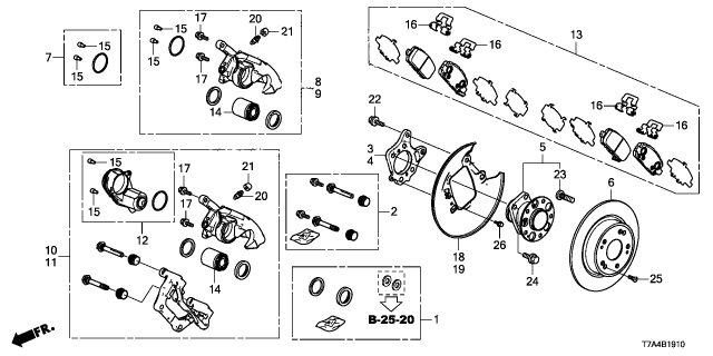 2022 Honda HR-V SET, RR- (16-EPB) Diagram for 43022-T7J-H12