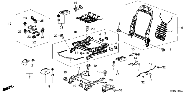2023 Honda Pilot MAT COMP, FR- BACK Diagram for 81190-TZA-J01