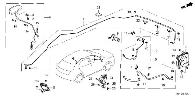 2023 Honda Civic ANTENNA *NH830M* Diagram for 8A150-T43-A11ZF